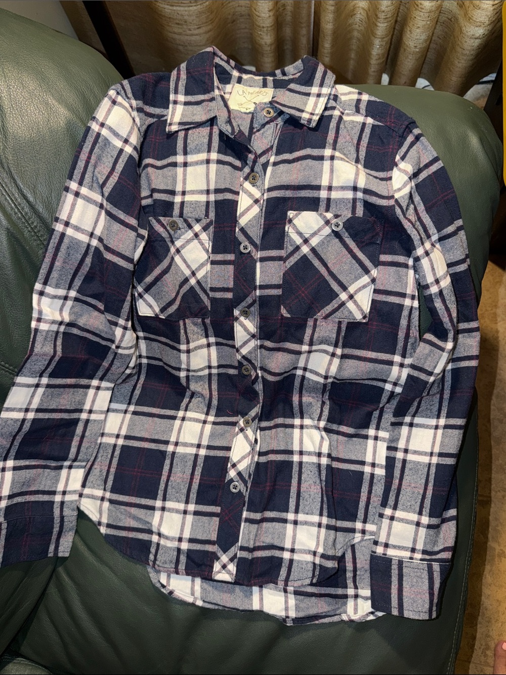 LA Hearts Plaid Button Up Shirt